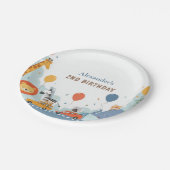 Safari Race Car 2. Geburtstag Pappteller (Schrägansicht)