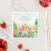 Safari Ride Theme Wild One Boy 1st Birthday Serviette (Beispiel)