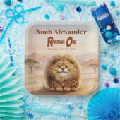 Safari Roaring One Fluffy Leopard Birthday Party Pappteller (Party)