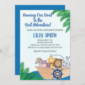 Safari Row Your Boat Baby Shower Einladung (Vorne/Hinten)