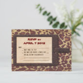Safari RSVP-Karte RSVP Karte (Stehend Vorderseite)
