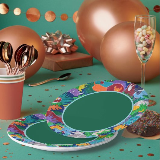 Safari ruft alle Party Tiere farbenfroh an Pappteller (Multi)