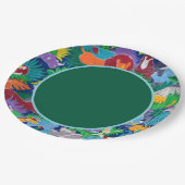 Safari ruft alle Party Tiere farbenfroh an Pappteller (Schrägansicht)