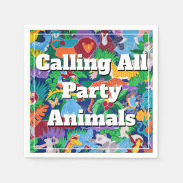 Safari ruft alle Party Tiere farbenfroh an Serviette