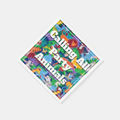 Safari ruft alle Party Tiere farbenfroh an Serviette (Ecke)