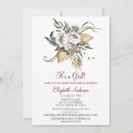 Safari Sahara Savanna Floral GIRL Baby Dusche  Einladung