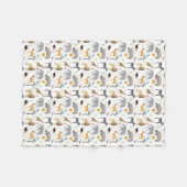 Safari Savanna Mehrere Tiere Fleecedecke (Vorderseite (Horizontal))