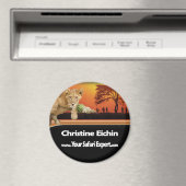 Safari Scene Round Magnet (In Situ (Geschirrspüler))