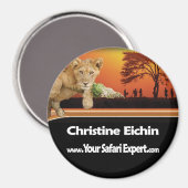 Safari Scene Round Magnet (Vorderseite/Rückseite)