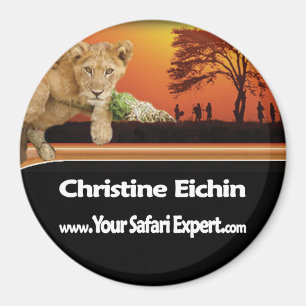 Safari Scene Round Magnet