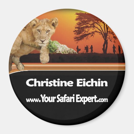 Safari Scene Round Magnet (Vorne)