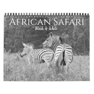 Safari schwarz-weiß 2025 kalender