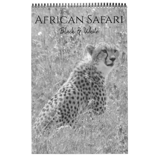 Safari schwarz-weiß kalender (Titelbild)