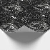Safari Schwarz-Weiß-Niedliches einmaliges Geschenk Geschenkpapier (Ecke)