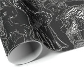 Safari Schwarz-Weiß-Niedliches einmaliges Geschenk Geschenkpapier (Rolleneckpunkt)
