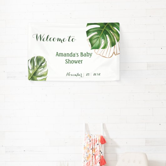 Safari Simple Tropical Wild One Baby Dusche Banner (InSitu)