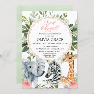 Safari Sip and See, Treffen Sie junge Mädchen Dsch Einladung