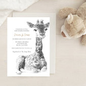 Safari Sketch | Niedliche Giraffe Babydusche Einladung