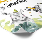 Safari Snack Safari Party Tiere Geburtstag Zeichen Poster (Ecke)