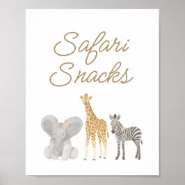 Safari Snacks Geburtstag Party Table Sign Poster