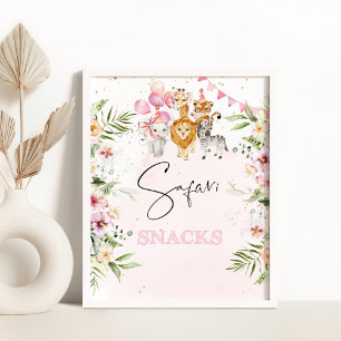 Safari-Snacks Geburtstagsspeise Poster