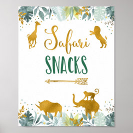 Safari Snacks Greenerity Gold Geburtstagszeichen Poster
