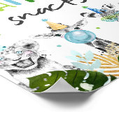 Safari Snacks Safari Party Tiere Geburtstag Zeiche Poster (Ecke)