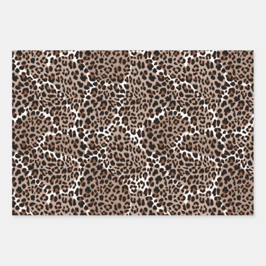 Safari-Sortiment Schwarz und Braun Geschenkpapier Set (Vorderseite 3)