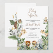 Safari Spanish Baby Shower Boy invitation Einladung (Vorne/Hinten)