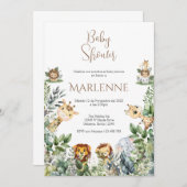 Safari Spanish Baby Shower Girl invitation Einladung (Vorne/Hinten)