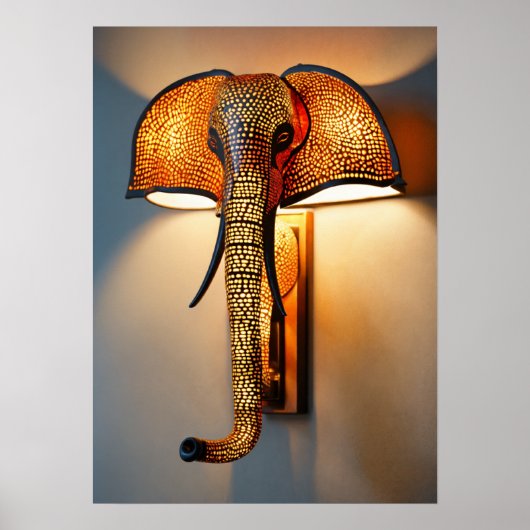"Safari Splendor: Elephant Trunk Wall Lampe Fixier Poster (Vorne)