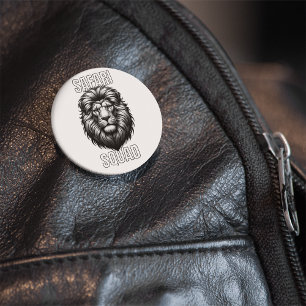 Safari Squad African Lion Head Zoo Adventure Button