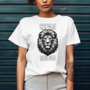 Safari Squad African Lion Head Zoo Adventure T-Shirt