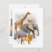 Safari Squad African Safari Tiere Funny Zoo Anim Begleitkarte (Vorne/Hinten)
