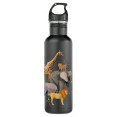 Safari Squad African Safari Tiere Funny Zoo Anim Edelstahlflasche (Vorderseite)