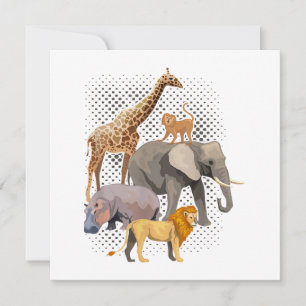 Safari Squad African Safari Tiere Funny Zoo Anim Einladung