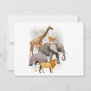 Safari Squad African Safari Tiere Funny Zoo Anim Feiertagskarte