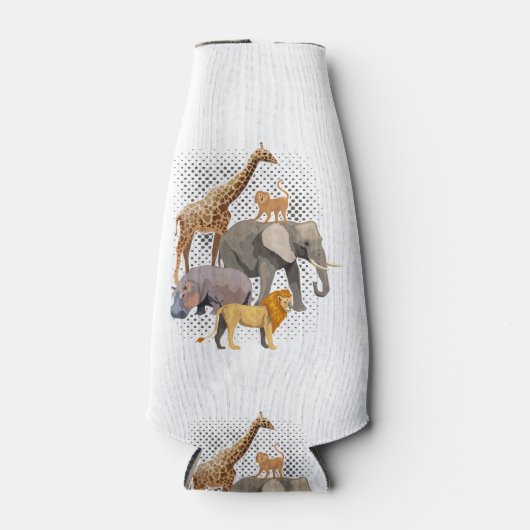 Safari Squad African Safari Tiere Funny Zoo Anim Flaschenkühler (Vorderseite)