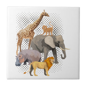 Safari Squad African Safari Tiere Funny Zoo Anim Fliese