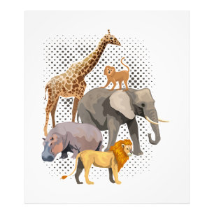 Safari Squad African Safari Tiere Funny Zoo Anim Fotodruck