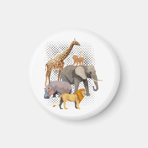 Safari Squad African Safari Tiere Funny Zoo Anim Magnet
