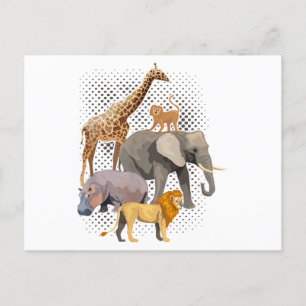 Safari Squad African Safari Tiere Funny Zoo Anim Postkarte