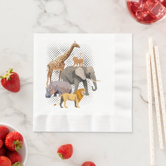 Safari Squad African Safari Tiere Funny Zoo Anim Serviette (Beispiel)