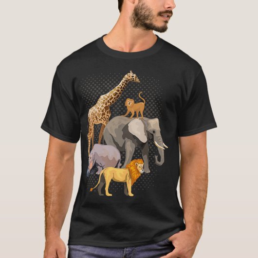 Safari Squad African Safari Tiere Funny Zoo T-Shirt (Vorderseite)