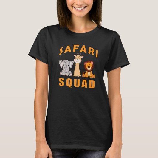 Safari Squad baby elephant lion and giraffe   T-Shirt (Vorderseite)