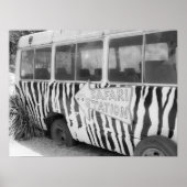 Safari Station Zebra Streifenbus Poster (Vorne)