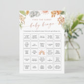 SAFARI sucht die Baby Bingo Game Card Einladung (Stehend Vorderseite)