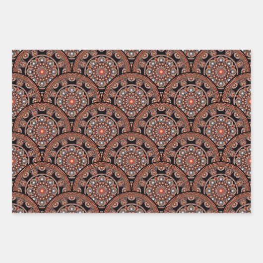 Safari Sunset Bohemisch Star Herbst Mandala Art De Geschenkpapier Set (Vorderseite)