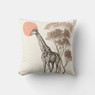 Safari Sunset Giraffe Naturlandschaft Kissen