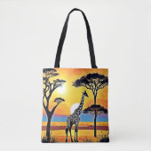 Safari Sunset: Giraffe's Embrace Tasche (Vorderseite)
